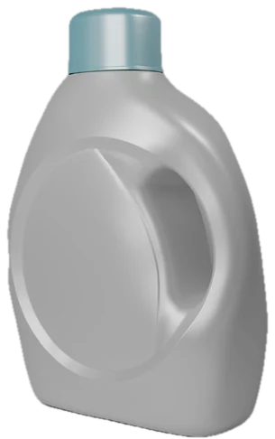 Plastic jug of liquid laundry detergent